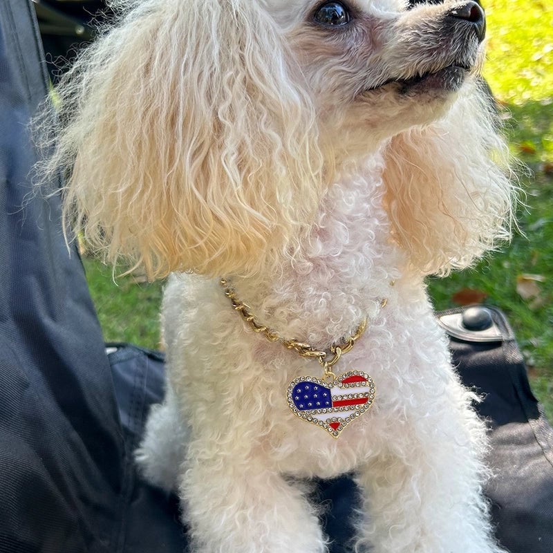 Modern Style Classic Style Alloy Cross American Flag Pet Collar
