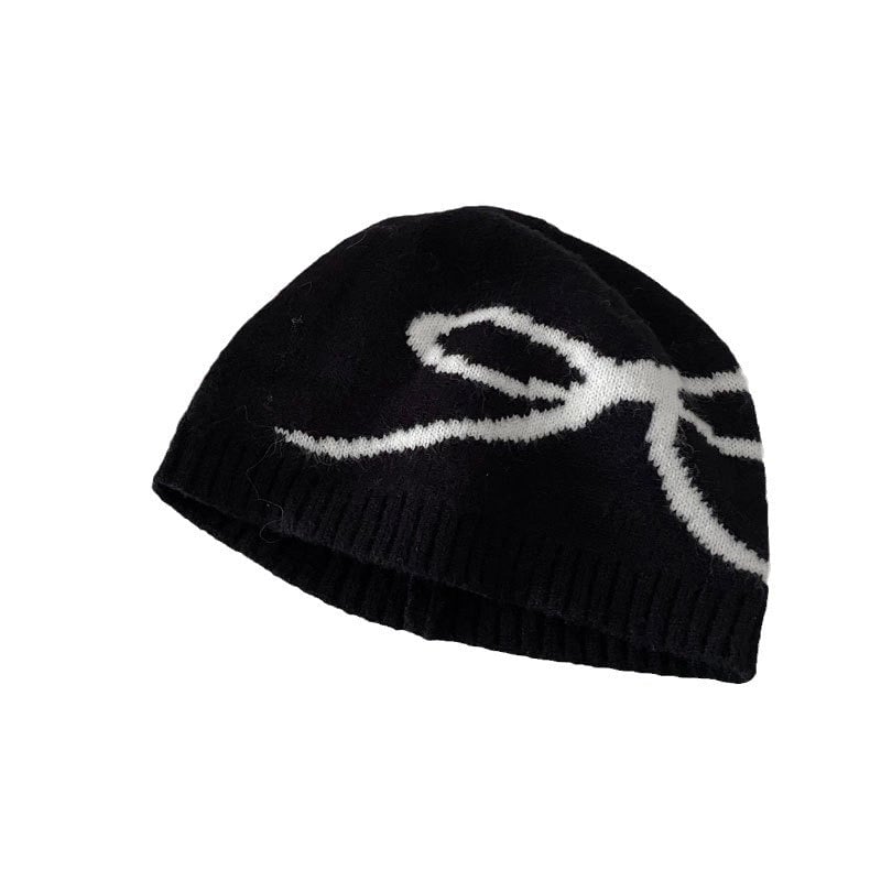Women's Casual Minimalist Bow Knot Polyester Scarf Hat Wool Cap