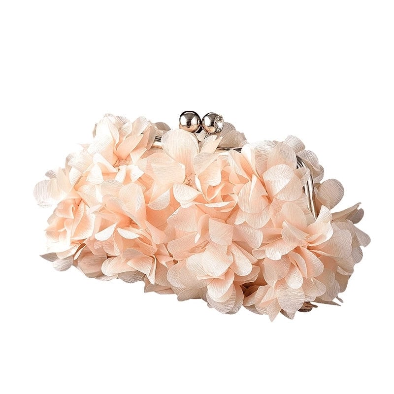 White Purple Dark Blue Polyester Flower Square Evening Bags