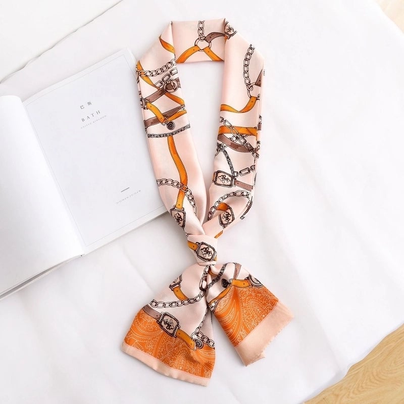 Women's Elegant Printing Satin Silk Scarf