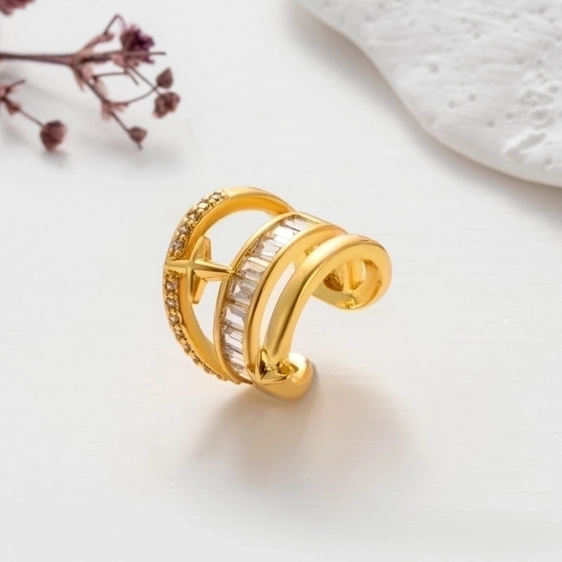 1 Piece Ear Cartilage Rings & Studs Cute Cool Style Geometric Heart Shape Copper Plating Inlay Zircon