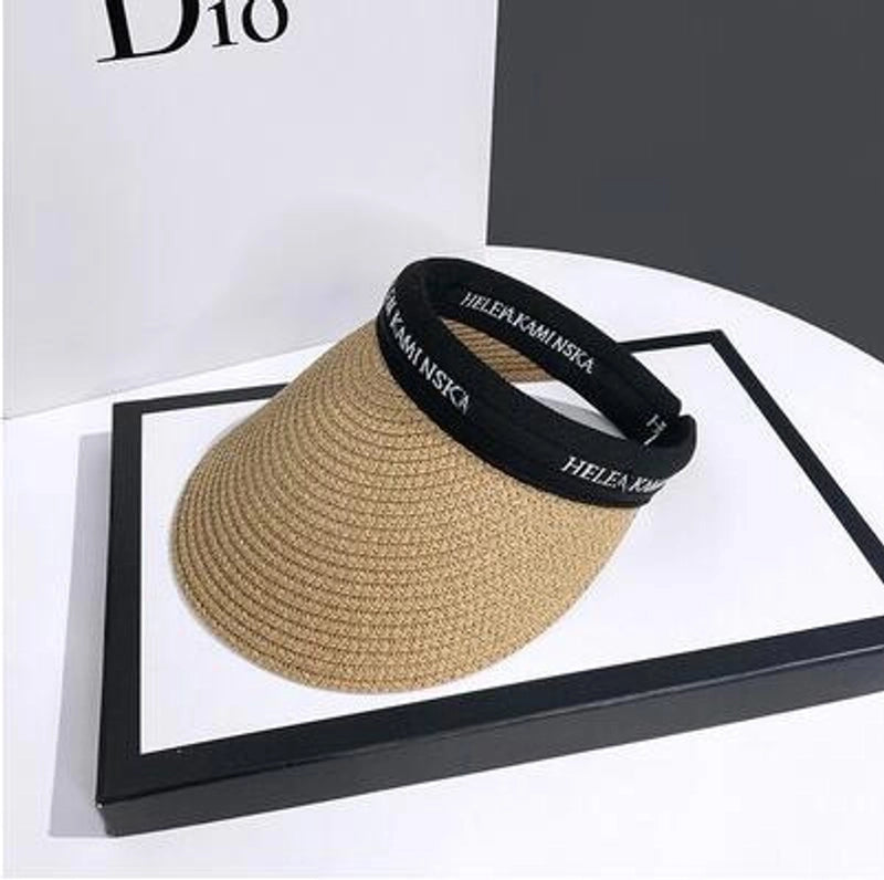 Women's Elegant Classic Style Color Block Wide Eaves Sun Hat