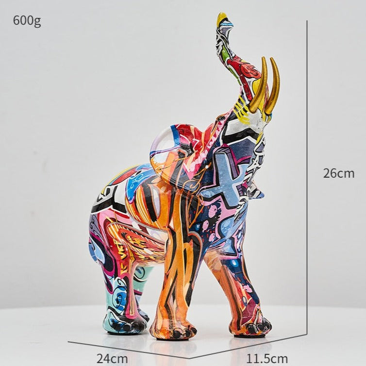 Elephant Nordic Painted Statue