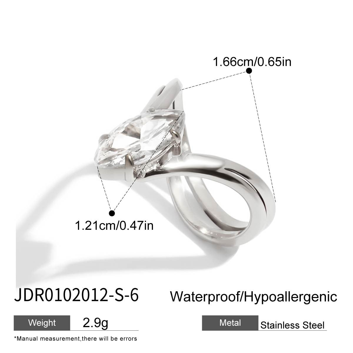 Jie Ding Zircon Ring Titanium Steel Female Ring Stainless Steel Jewelry