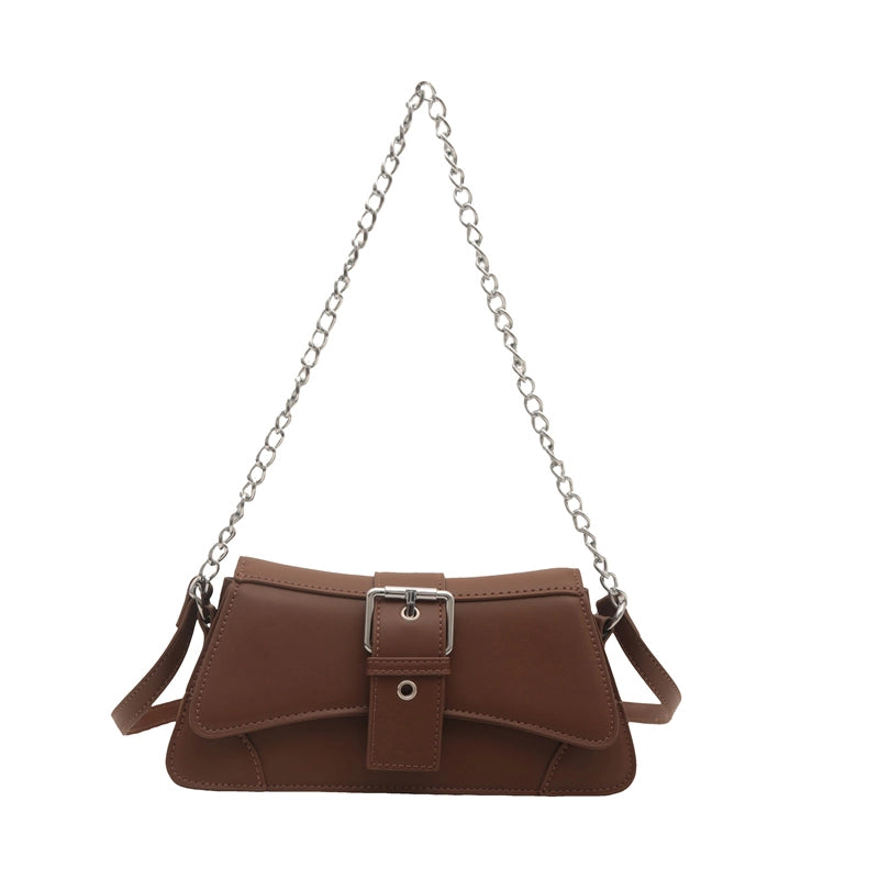 Women's Medium Pu Leather Solid Color Streetwear Square Zipper Crossbody Bag