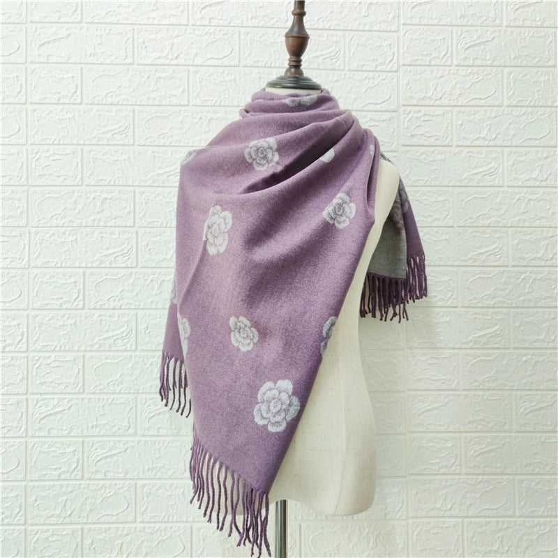 Women's Cute Sweet Printing Imitation Cashmere Polyester Scarf