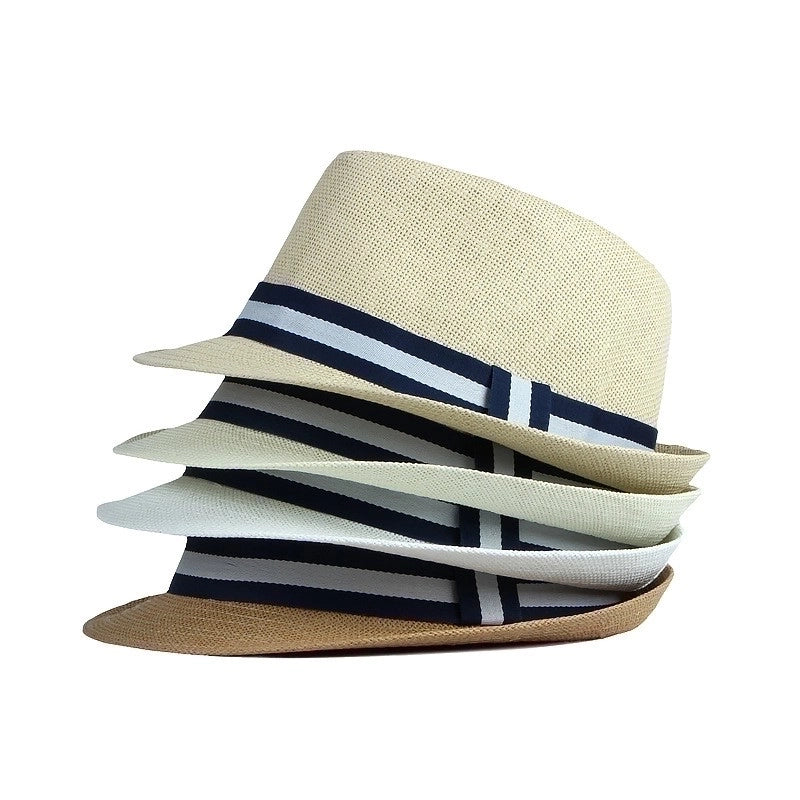 Men's Minimalist Classic Style Solid Color Crimping Straw Hat