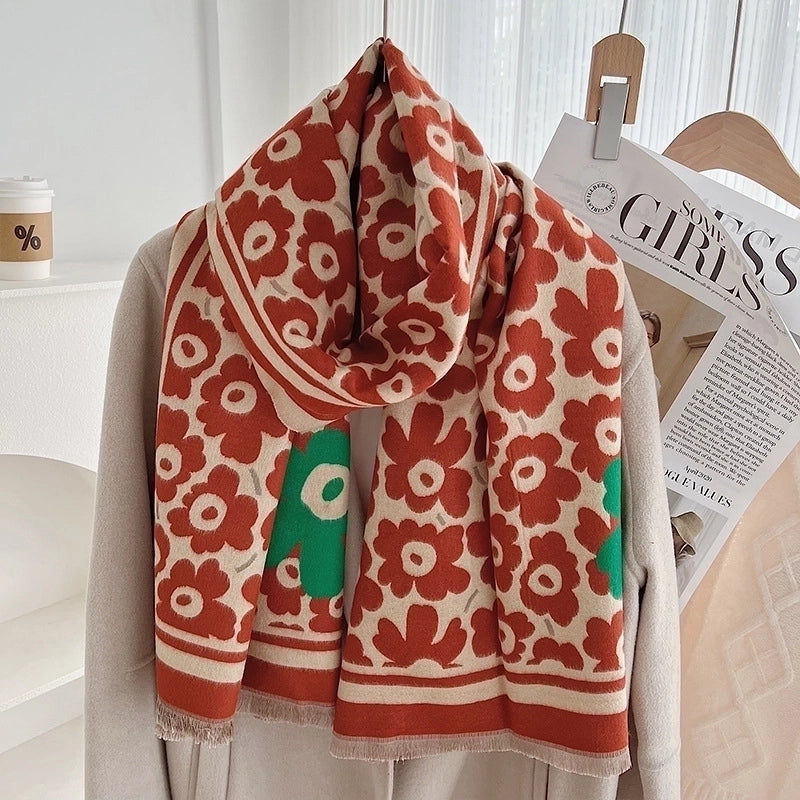 Women's Minimalist Commute Color Block Viscose Fiber Printing Scarf