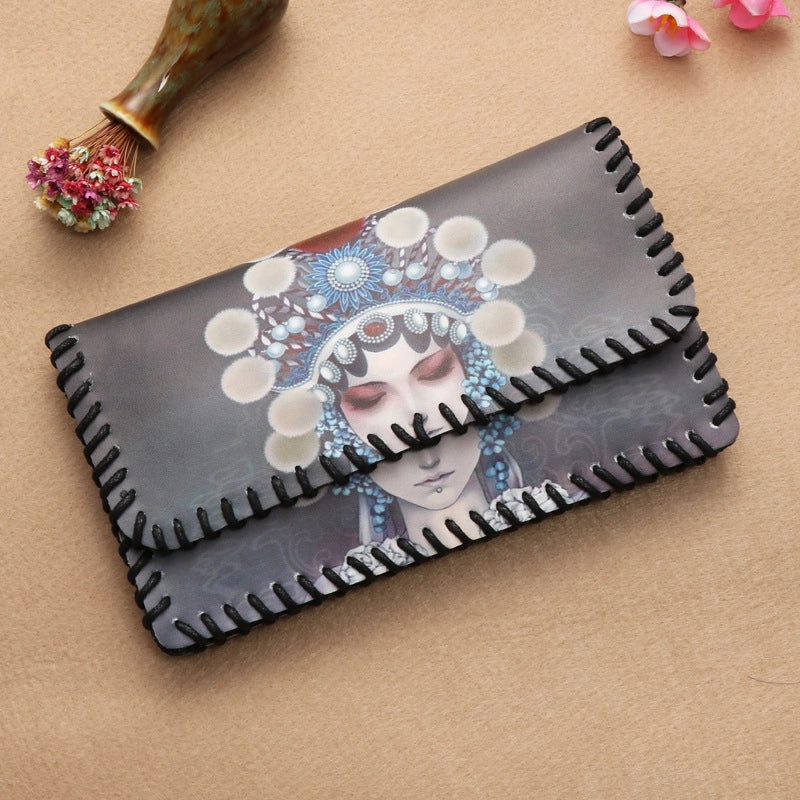 Women's Pu Leather Printing Animal Vintage Style Square Magnetic Buckle Phone Wallets