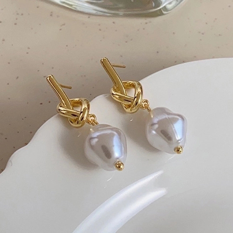1 Pair Elegant Minimalist Streetwear Flower Bow Knot Plating Inlay Alloy Artificial Pearls Zircon Ear Studs
