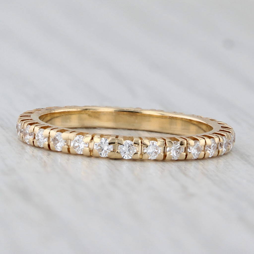 0.54ctw Diamond Eternity Ring 18k Yellow Gold Size 5 Wedding Band Stackable