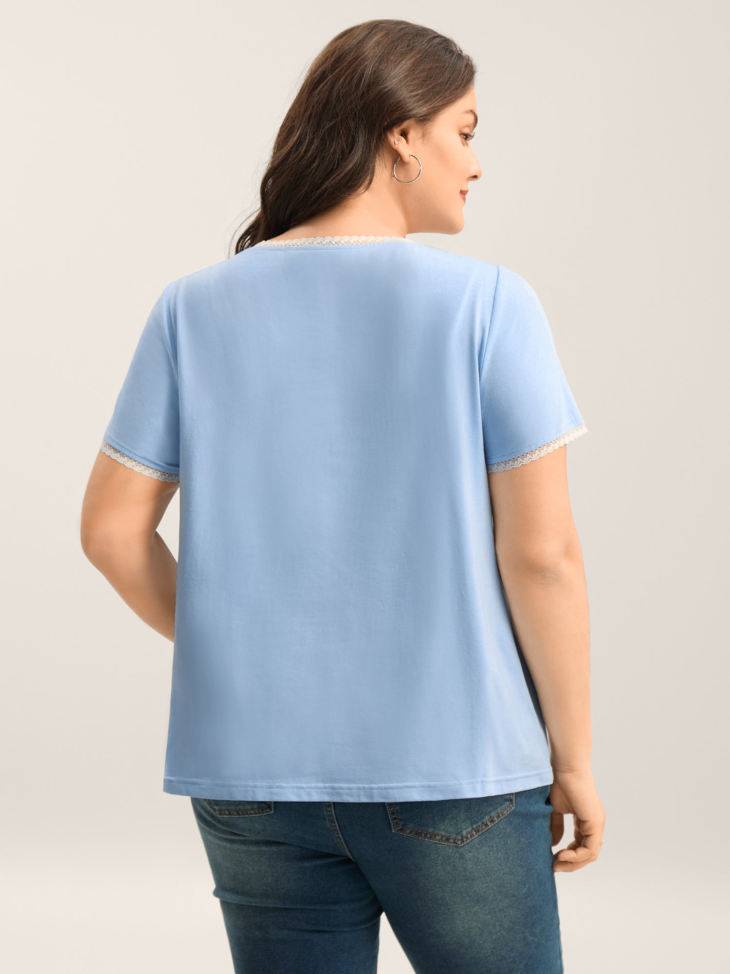 Pure Cotton Embroidered Lace Solid Top