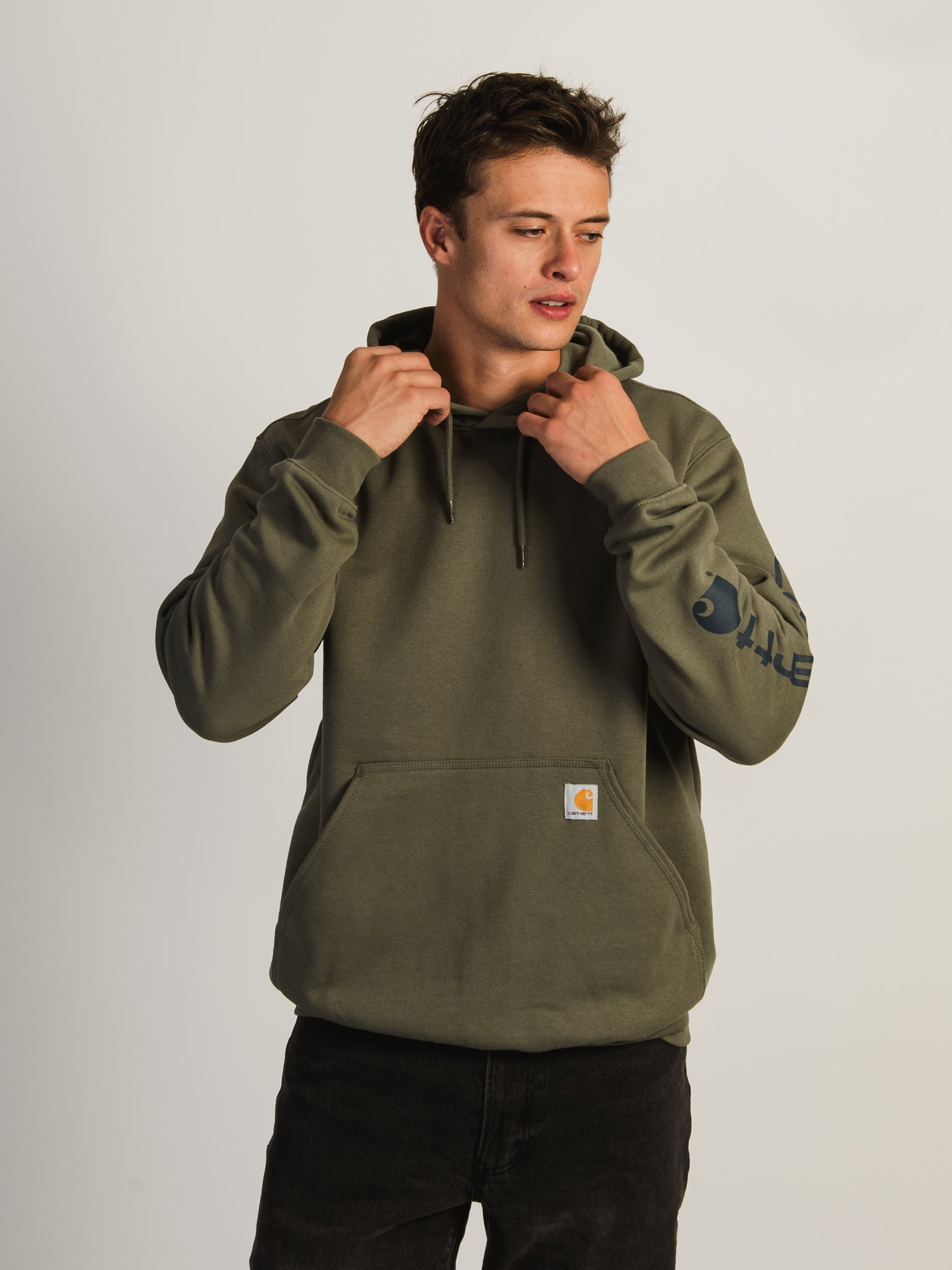 CARHARTT LOGO SLEEVE PULLOVER HOODIE