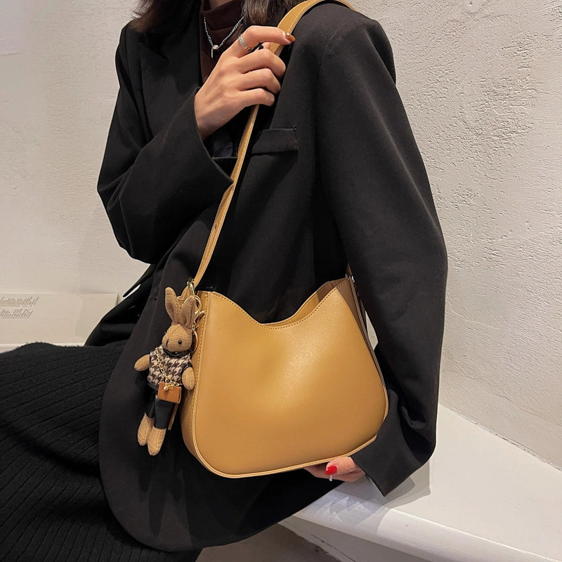 Women's Medium Pu Leather Solid Color Basic Classic Style Zipper Tote Bag
