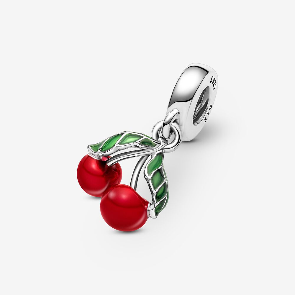 Asymmetrical Cherry Fruit Dangle Pandora Charm