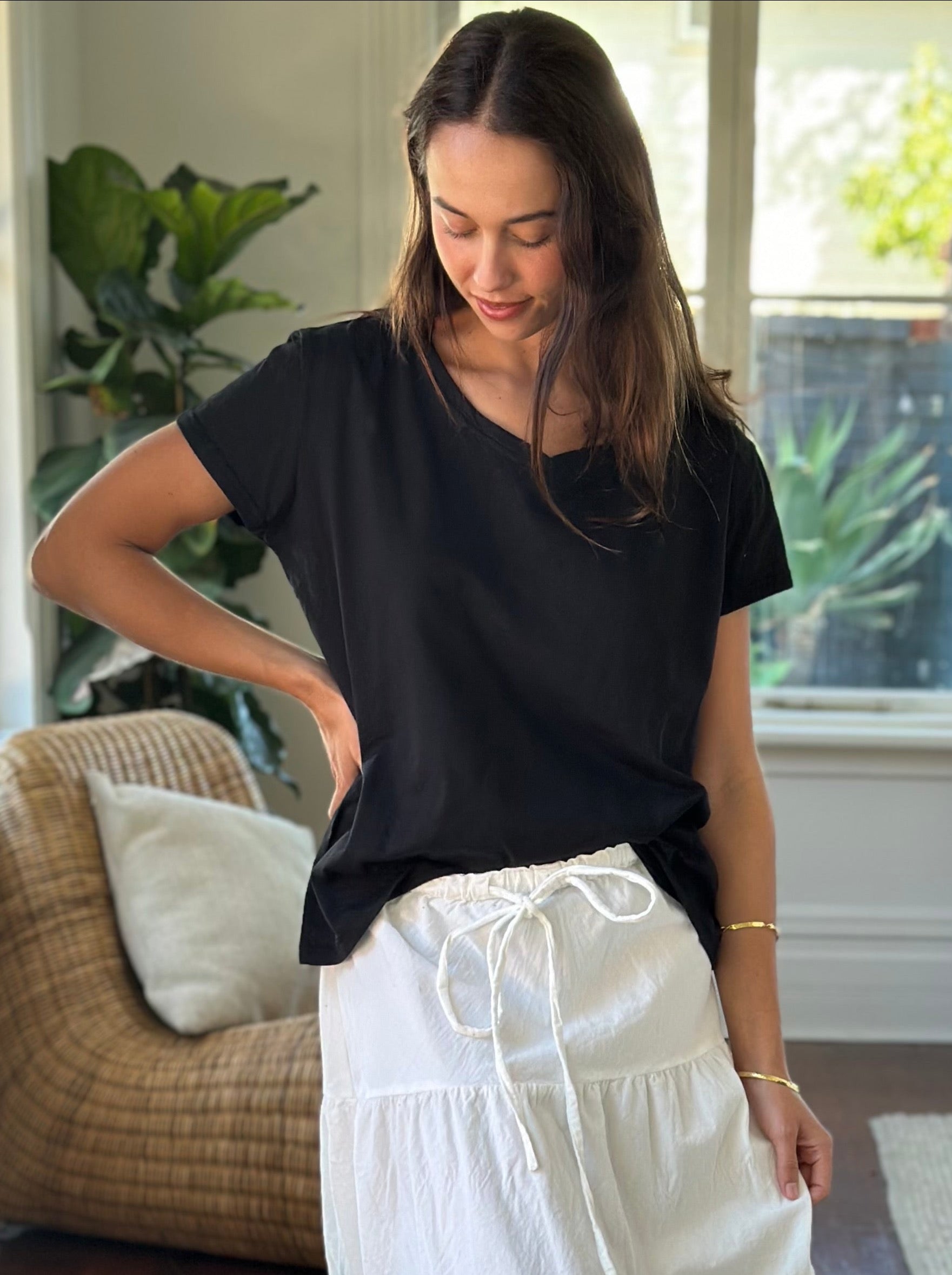 relaxed tee - black cotton