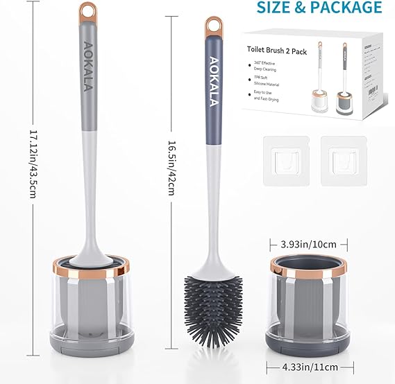 Grey Toilet Brush  . Toilet Brush with Holder