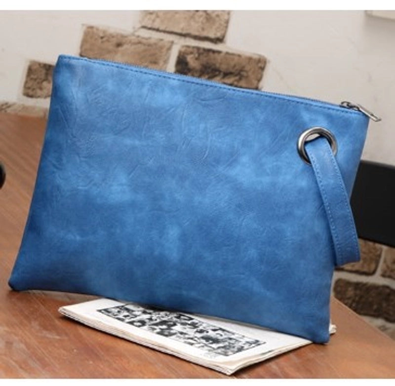 Women's Medium Autumn&winter Pu Leather Solid Color Basic Square Hook Loop Clutch Bag