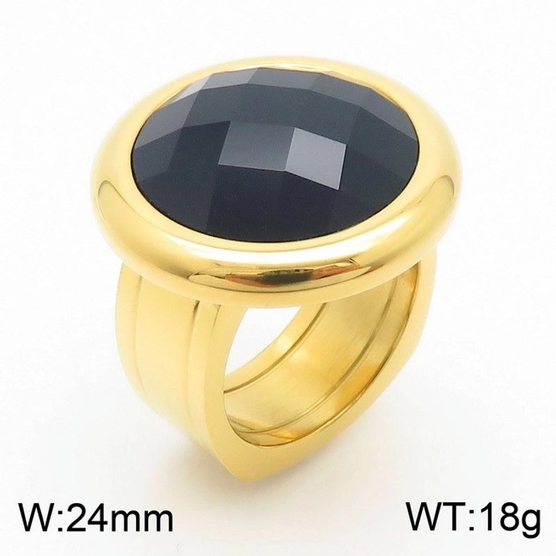 Titanium Steel 18K Gold Plated Fashion Plating Geometric No Inlaid