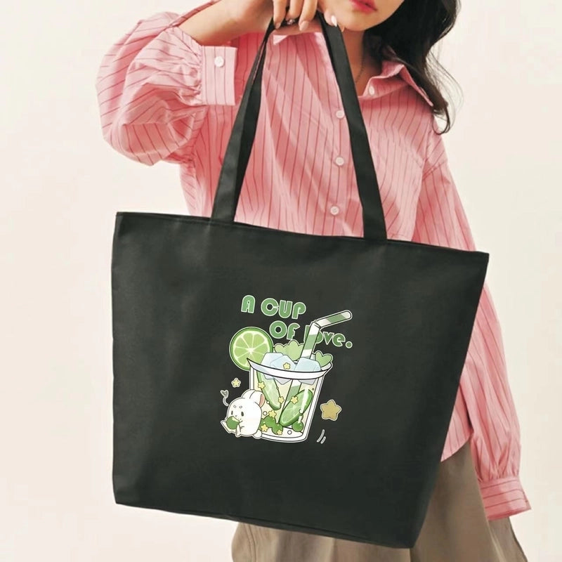 Women's Medium Canvas Letter Classic Style Square Zipper Shoulder Bag