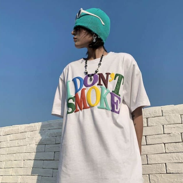 Oversized I Don't Smoke Rainbow Tee