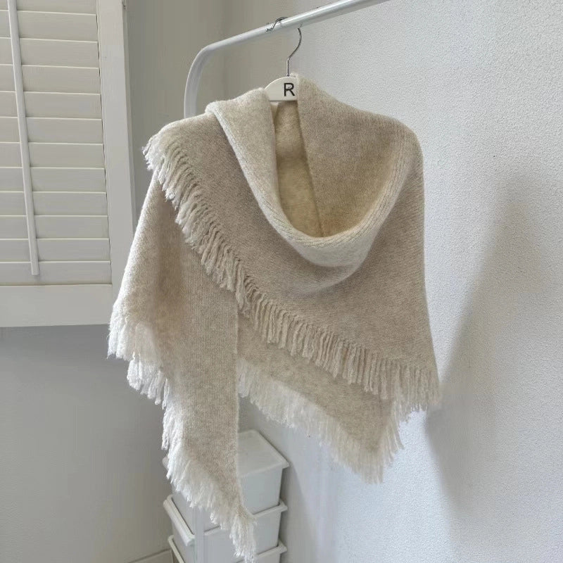 Unisex Minimalist Solid Color Wool Blend Scarf