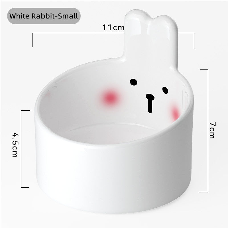 Ceramic Pet Food Bowl - Neck Protection Design for Cats & Dogs