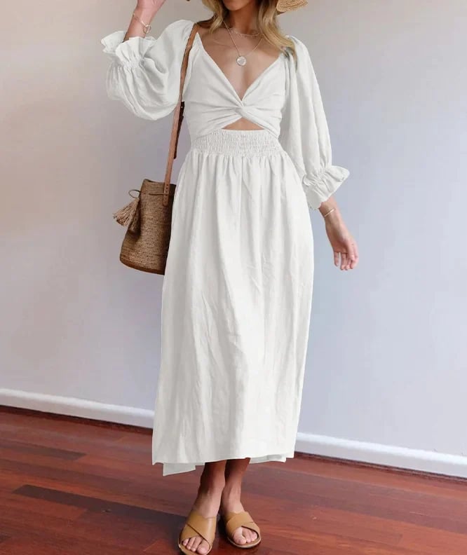 🔥Promotion - 49% OFF🔥French Ruffled Lantern Sleeves Multi-wear Dress