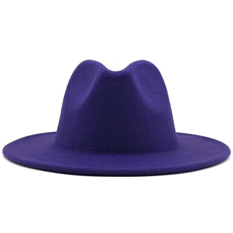 New Multicolor Wide Brim Woolen Hat Jazz Hat