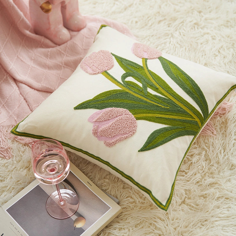 Elegant Minimalist Flower Polyester Pillow Cases