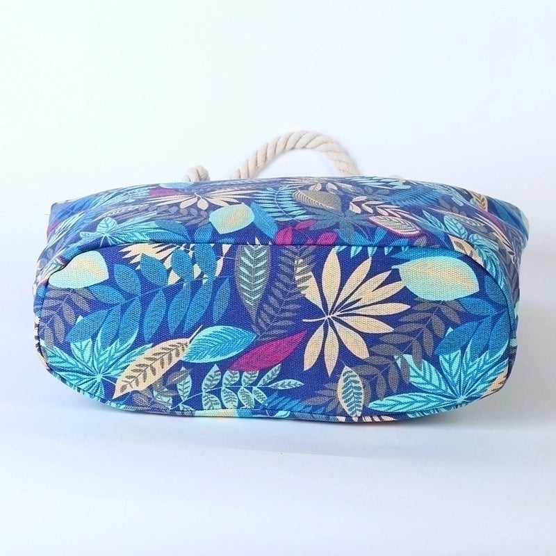 Women's Large Canvas Geometric Vintage Style Open Shoulder Bag
