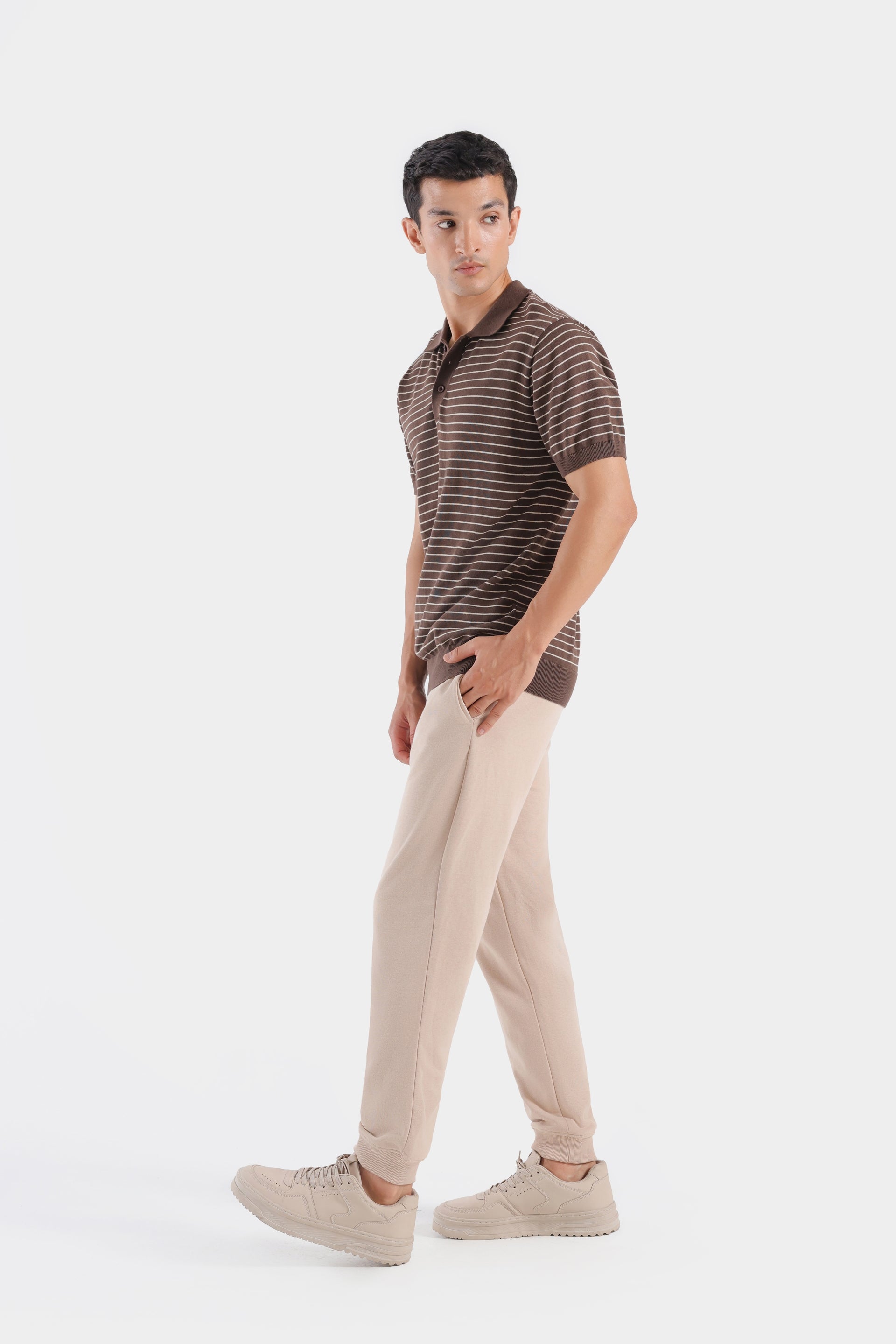 Knitted Striped Polo