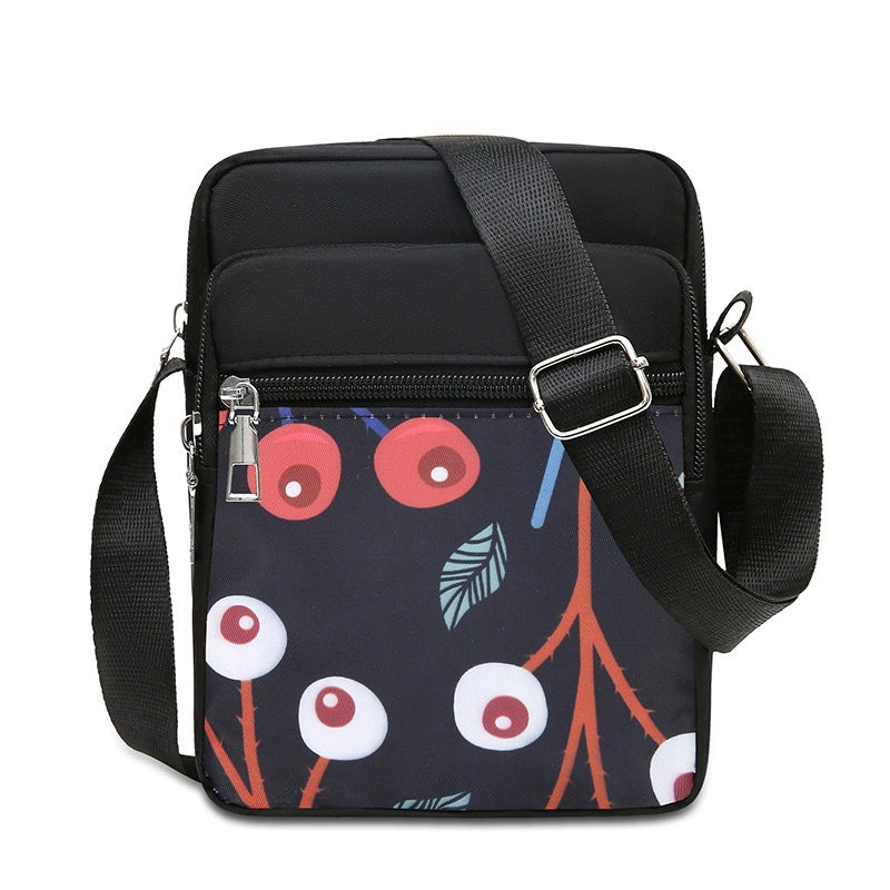 Women's Small Oxford Cloth Printing Classic Style Square Zipper Crossbody Bag Square Bag