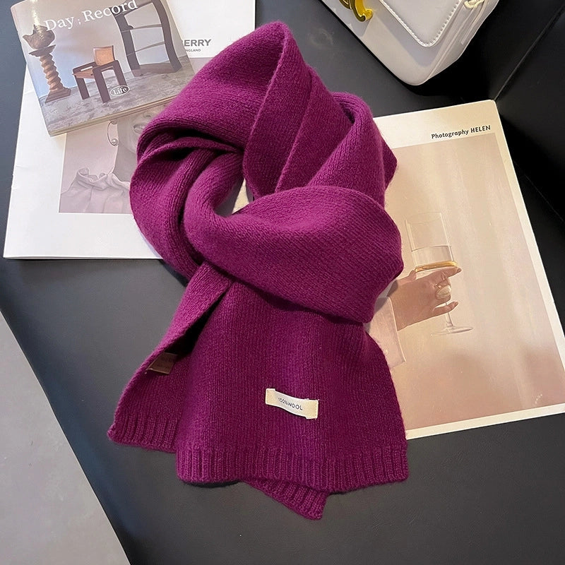 Unisex Sweet Solid Color Fleece Scarf