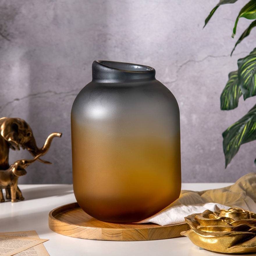 Celestial Glass Vase Medium - Amber Grey