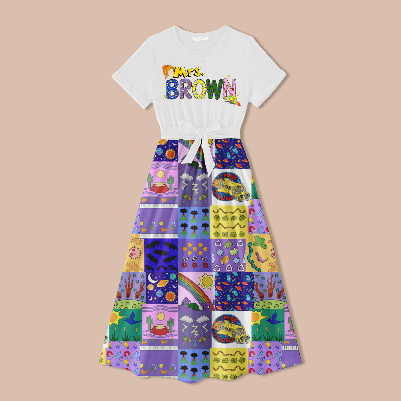 Personalized Name The Magic School Bus Teacher One Piece Dress