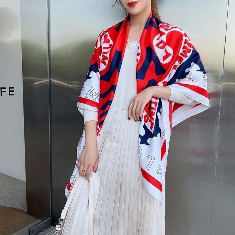 Women's Elegant Minimalist Plant Polyester Silk Scarf