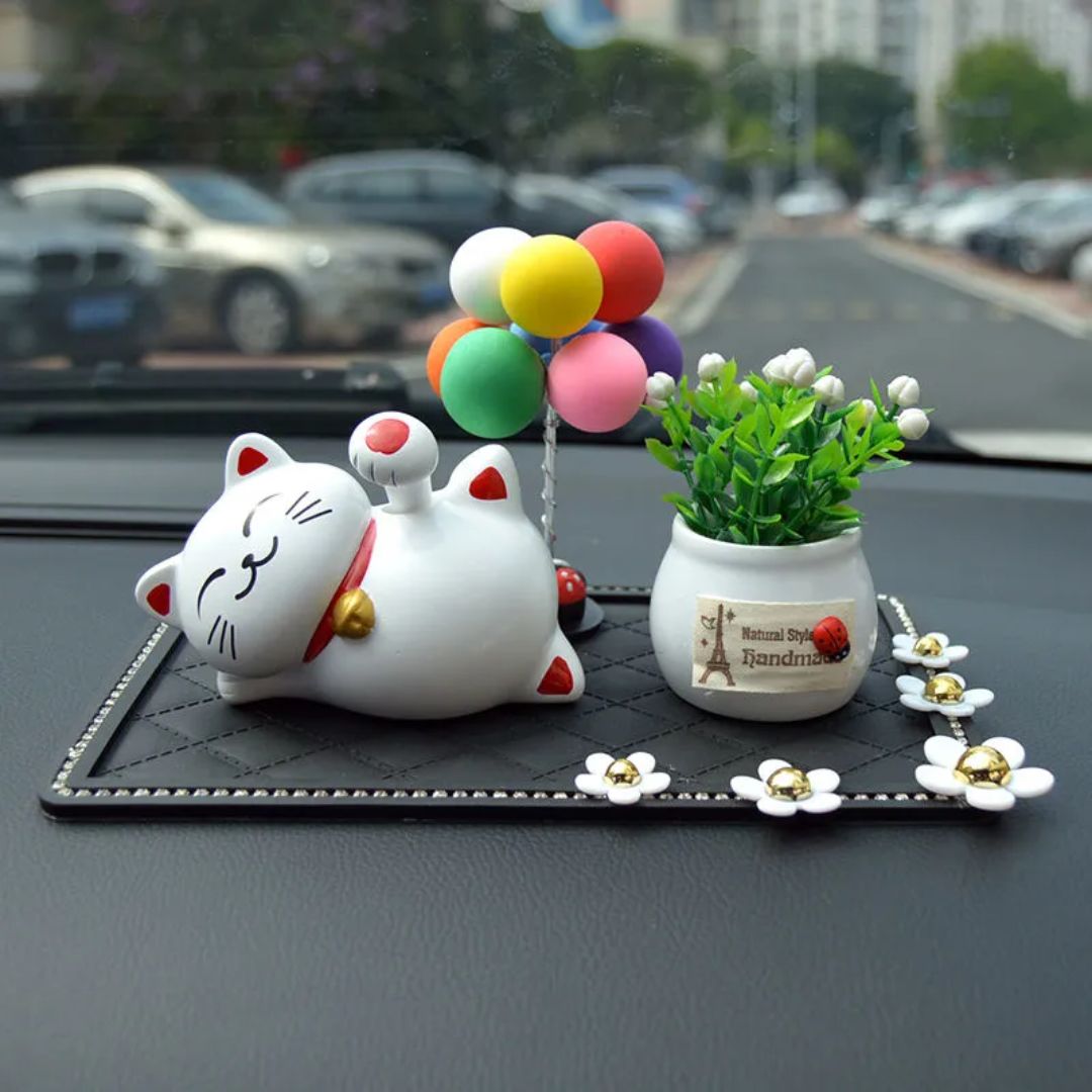 Lucky Cat Car Dashboard Ornament