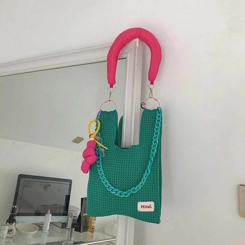 Women's Small All Seasons Polyester Knit Streetwear Handbag