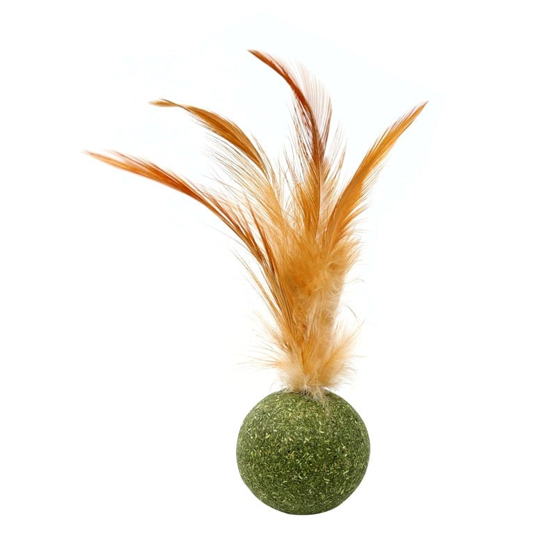 New Cat Mint Ball Cat Feather Toy Ball Cat Teeth Cleaning Molars Hair Removal Ball Cat Grass