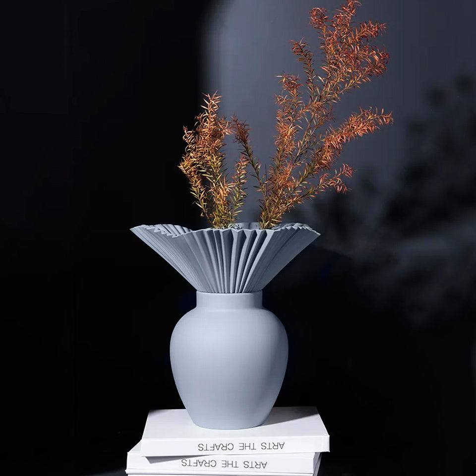 Bouquet Porcelain Vase Large - Dusky Blue