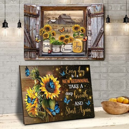 49% OFF -''Mother's Day gift''-Butterfly Sunflowers Wall Art