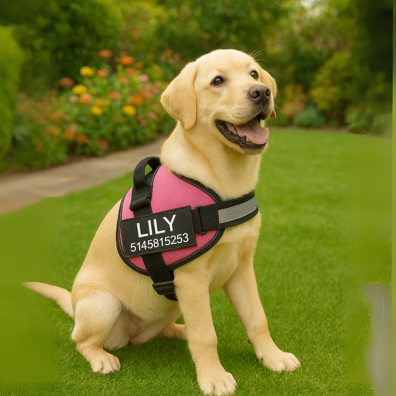 Personalized No Pull Dog Harness With Name And Number