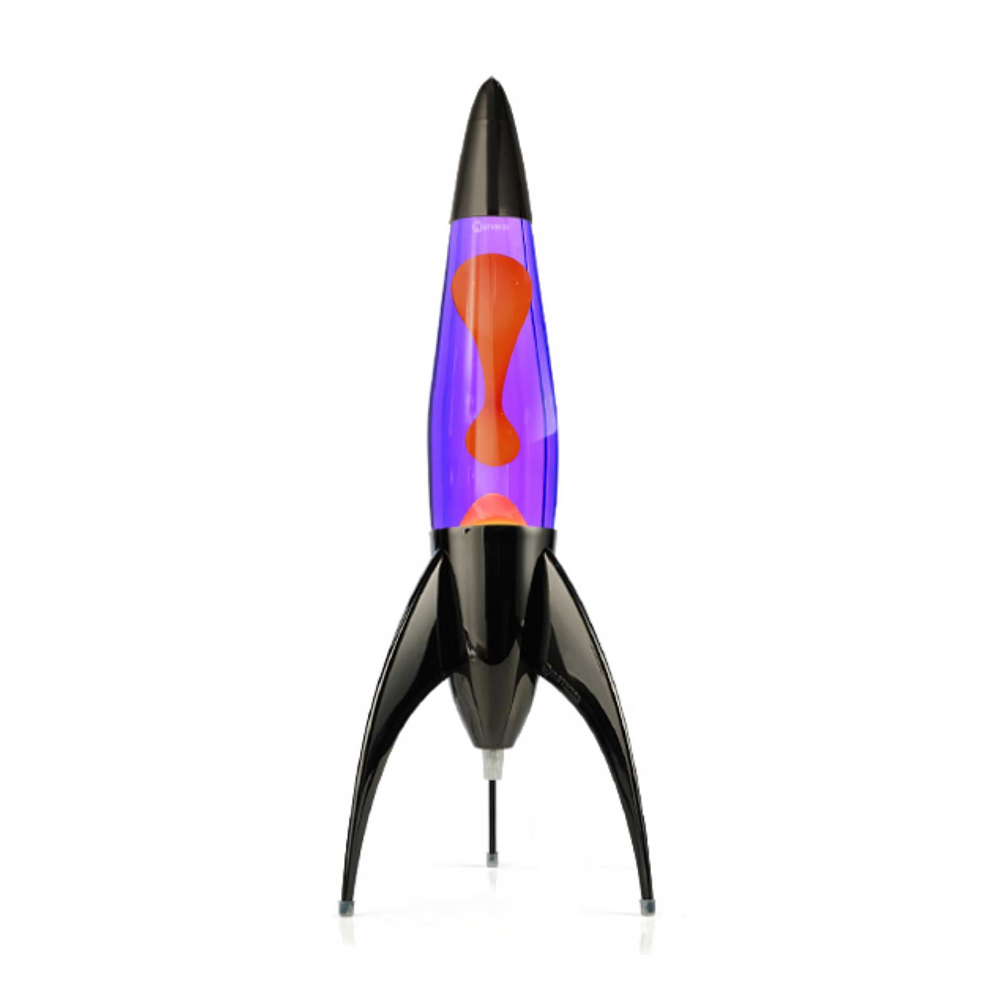 Black Rocket lava lamp. Violet/Orange