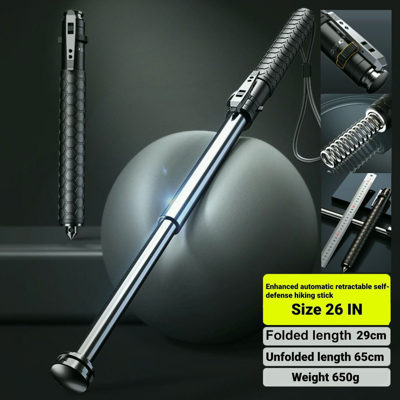 🎁Enhanced automatic retractable self-defense hiking stick