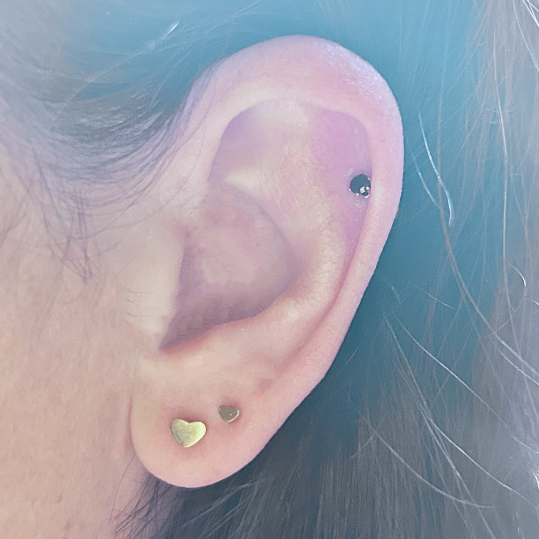 3mm Black diamond studs - Silver