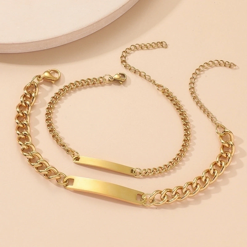 Minimalist Geometric Titanium Steel No Inlaid Bracelets In Bulk