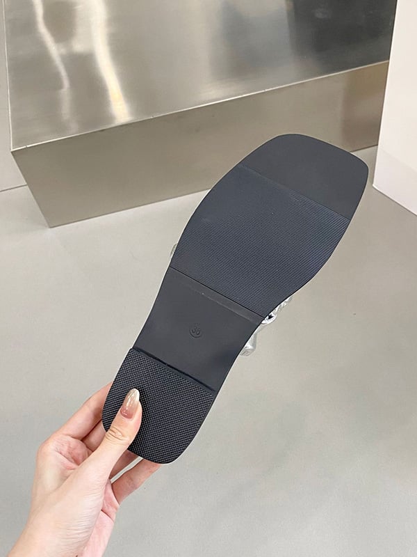 Contrast Color Pleated Slippers