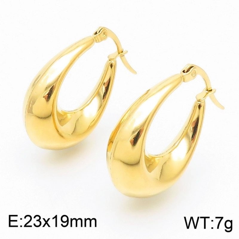 1 Pair Modern Style Minimalist Solid Color Plating Stainless Steel 18K Gold Plated Earrings