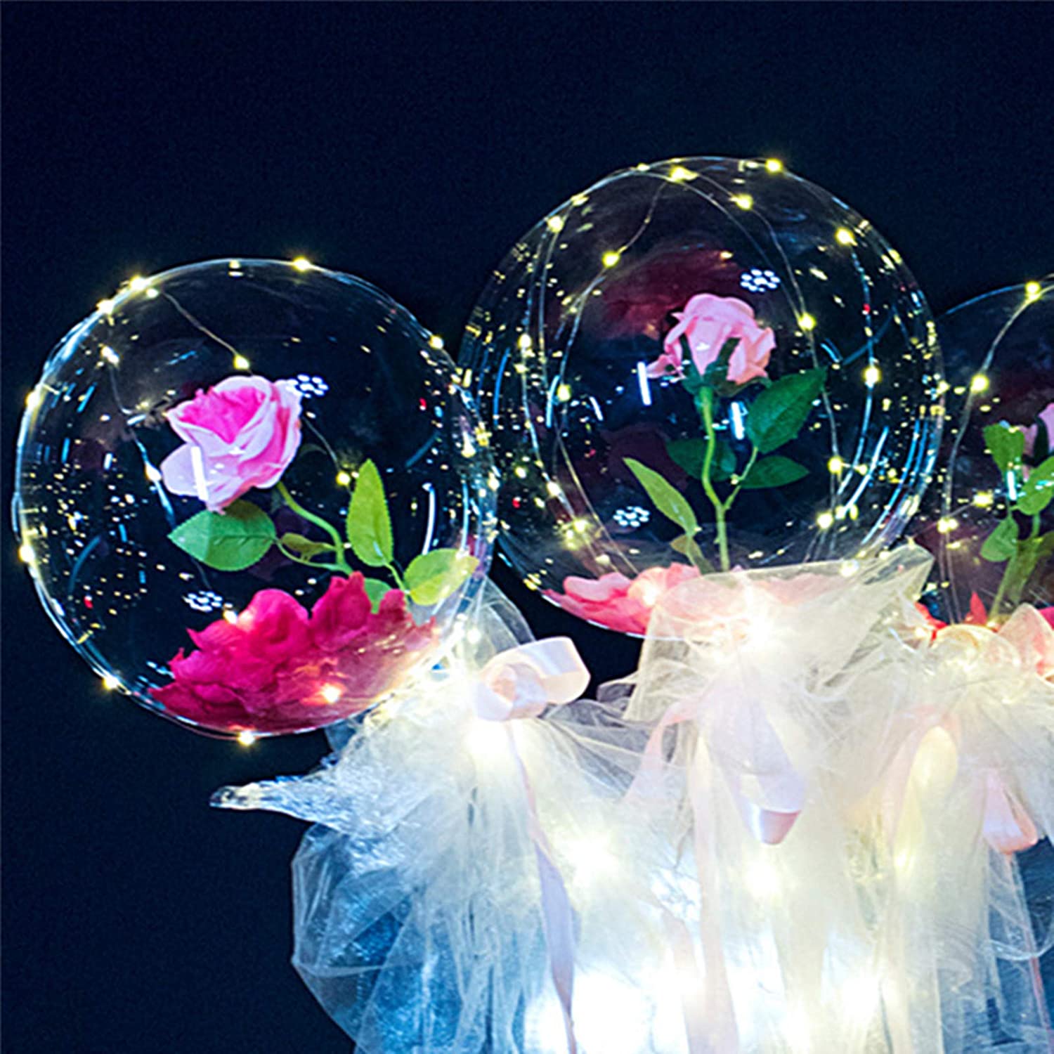 LED BALLOON ROSE BOUQUET( 2 Pcs)